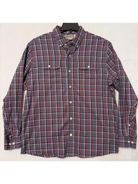 Duluth Trading Co Men's L Untucked Standard Fit Lightweight Plaid Button Down